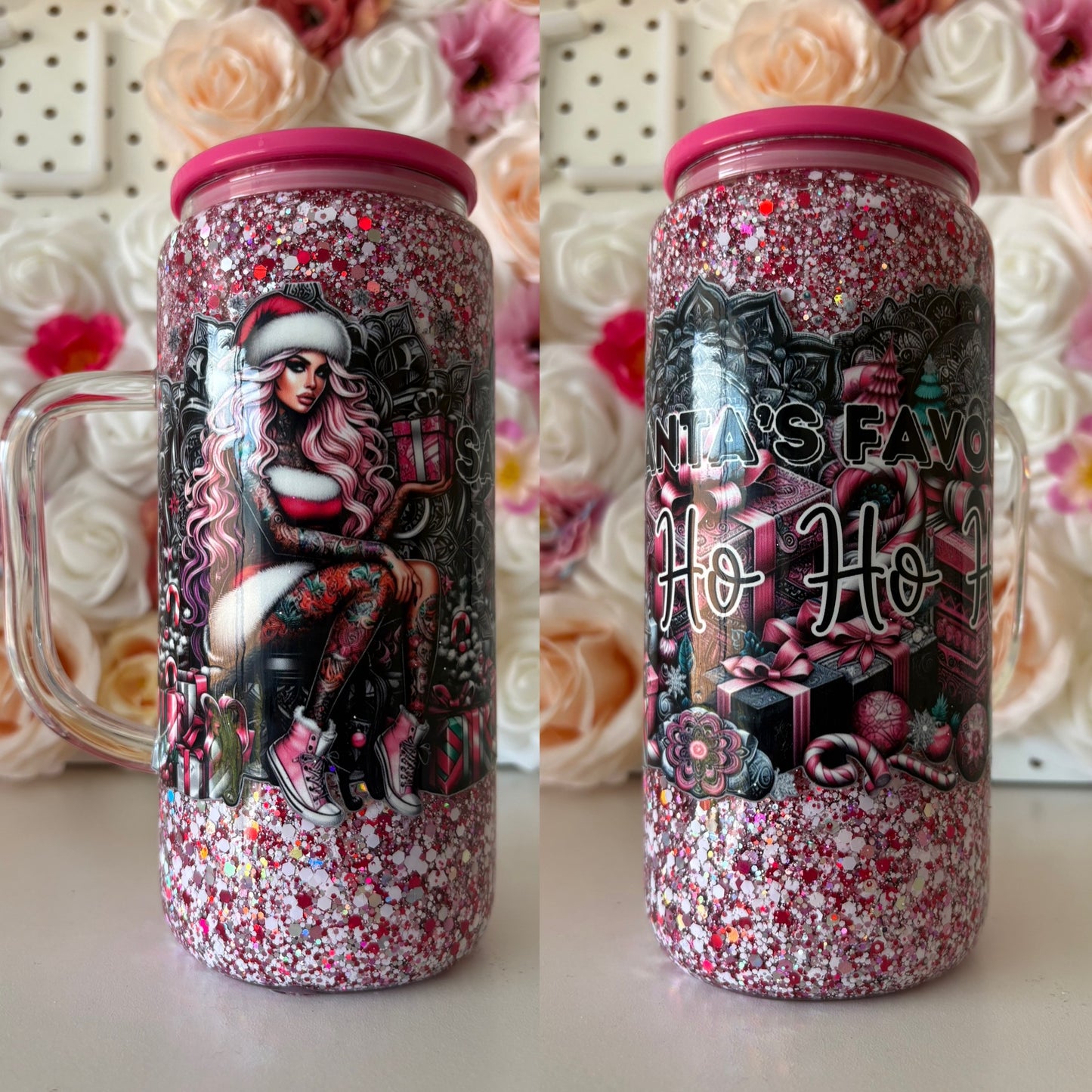 GLASS 20oz - ‘Santa’s favourite hohoho’