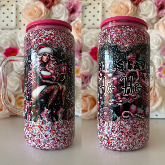 GLASS 20oz - ‘Santa’s favourite hohoho’