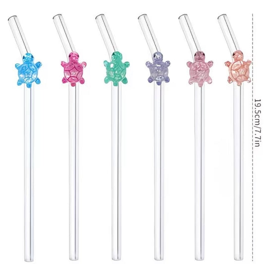 TURTLE GLASS STRAW